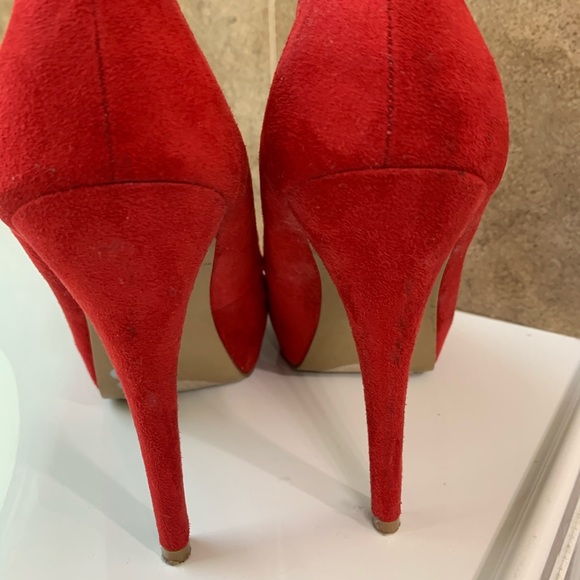 Nine West red peep toe heels - Picture 2 of 4